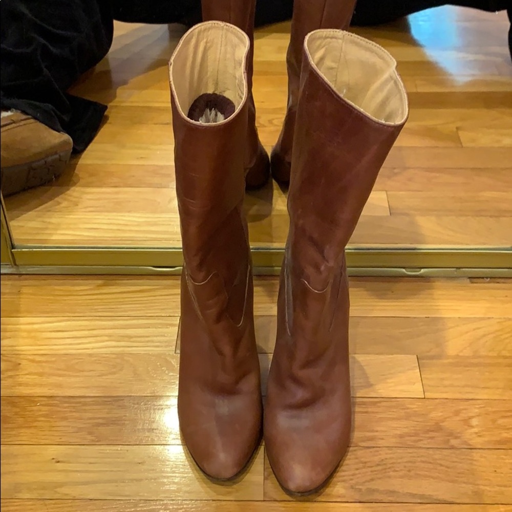 Coach brown heeled boots